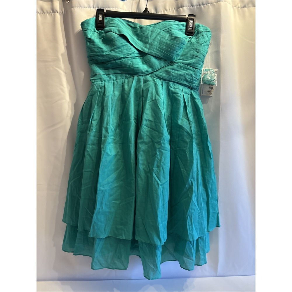 Jessica Simpson‎ Strapless Party Dress 10 Green Elegant Frock Layers Ruffle
